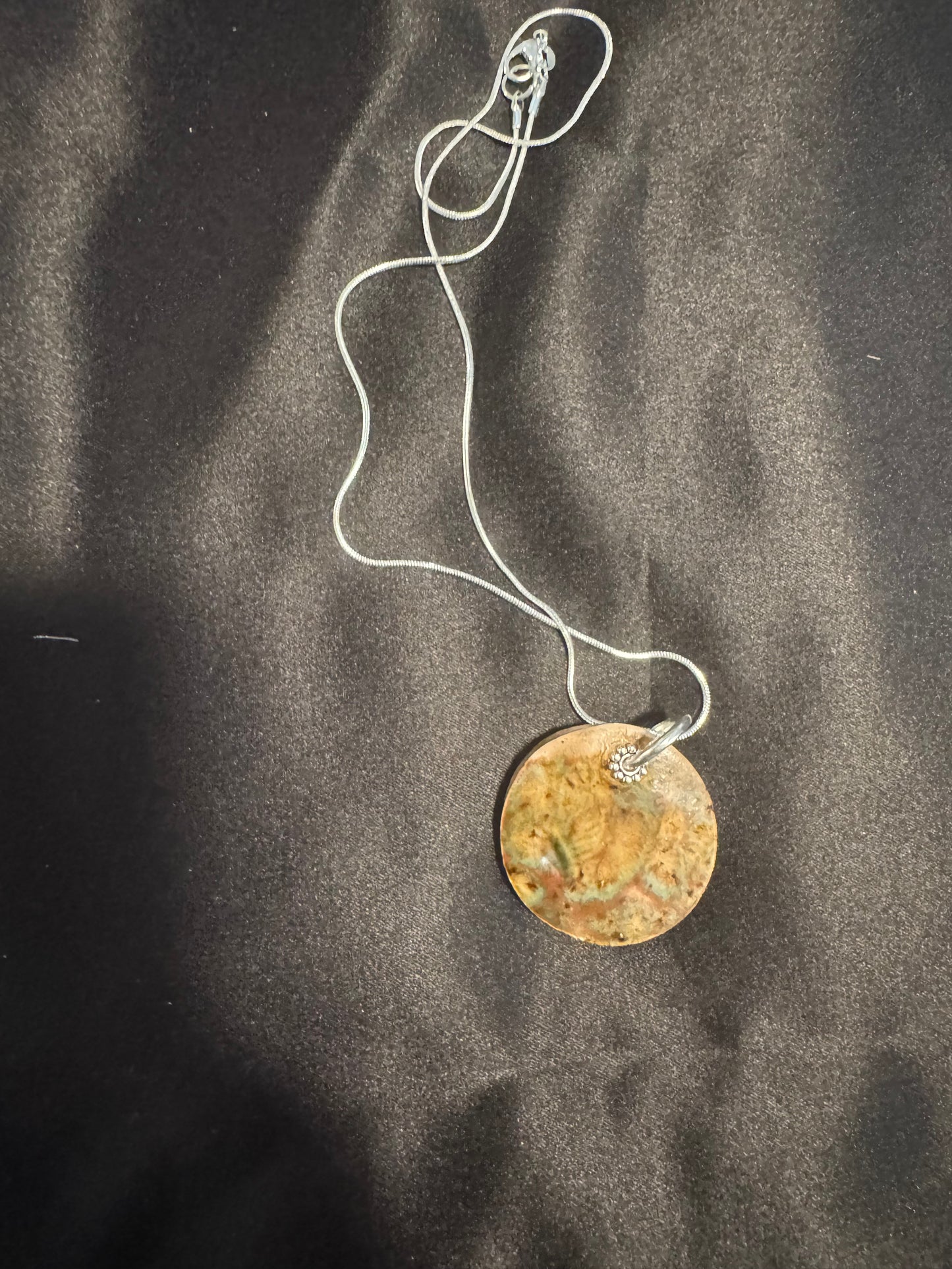 Fantasy Floral Ceramic Circle Necklace