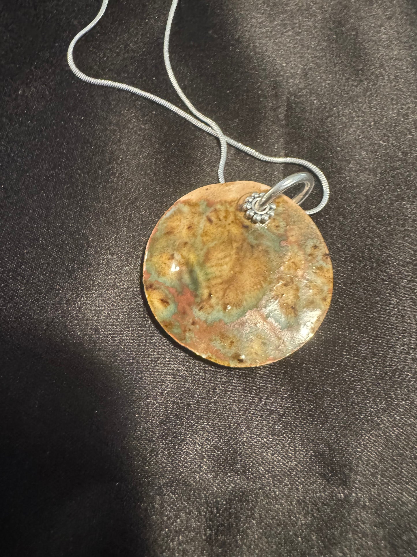 Fantasy Floral Ceramic Circle Necklace