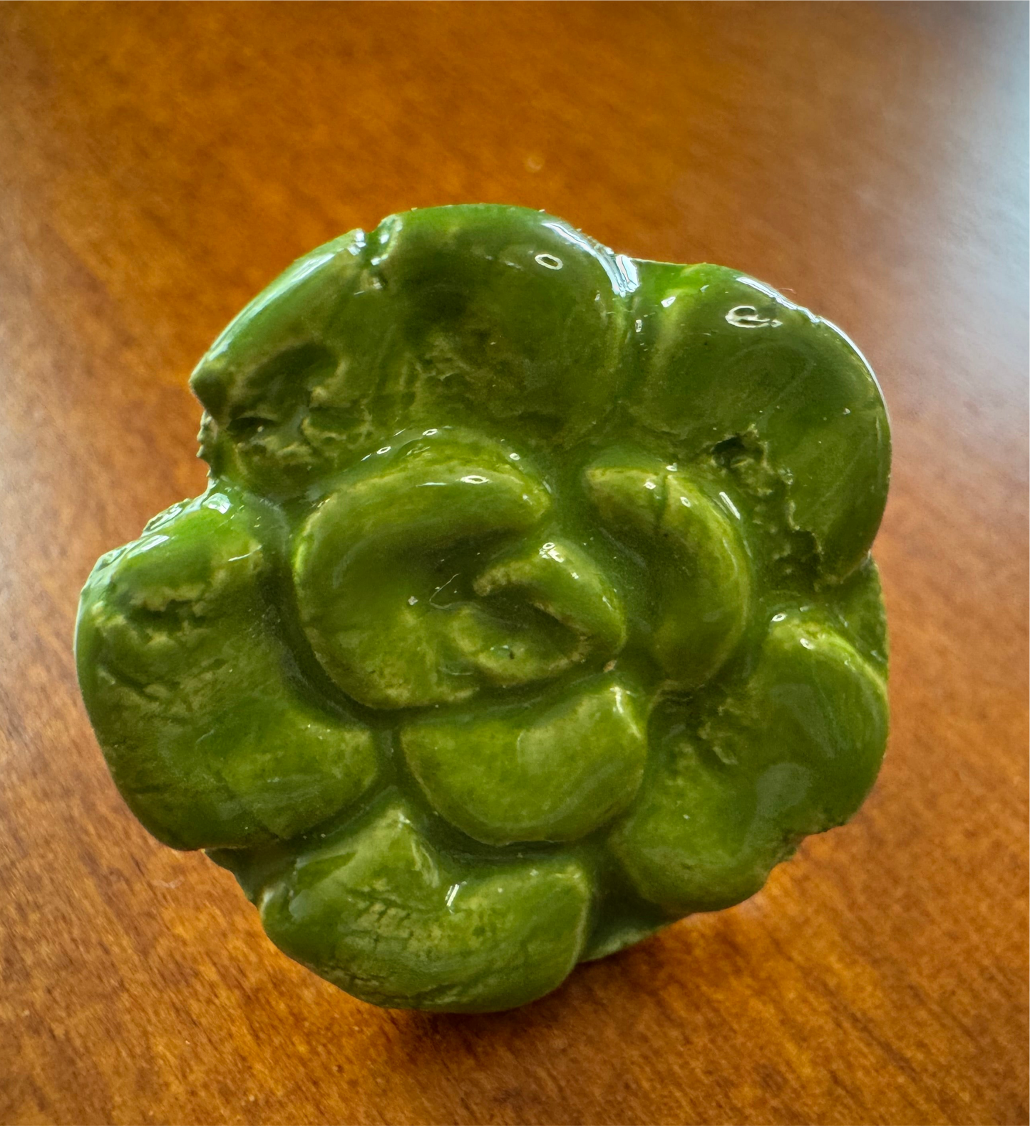 Green Ceramic Flower Ring