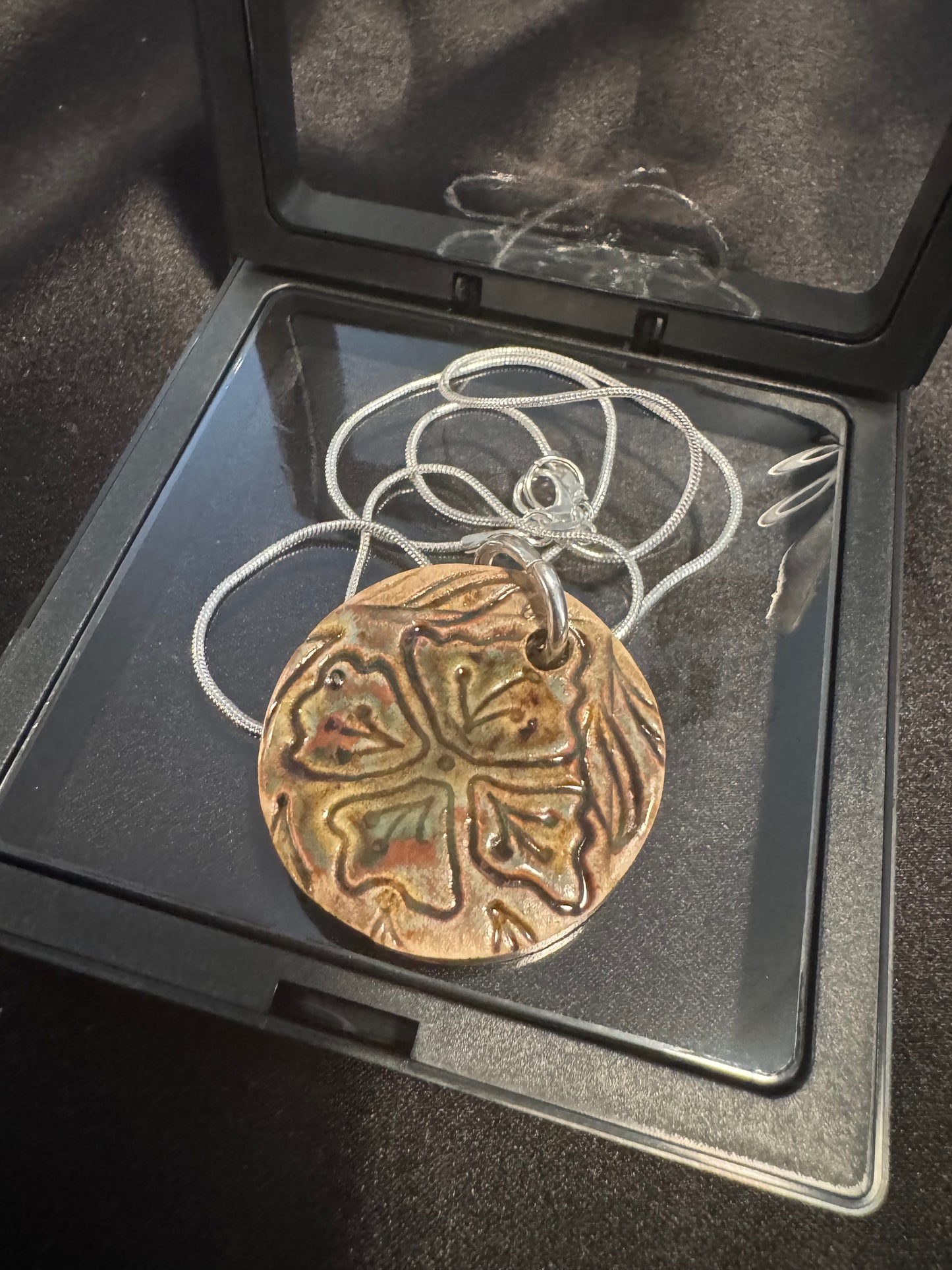 Fantasy Floral Ceramic Circle Necklace