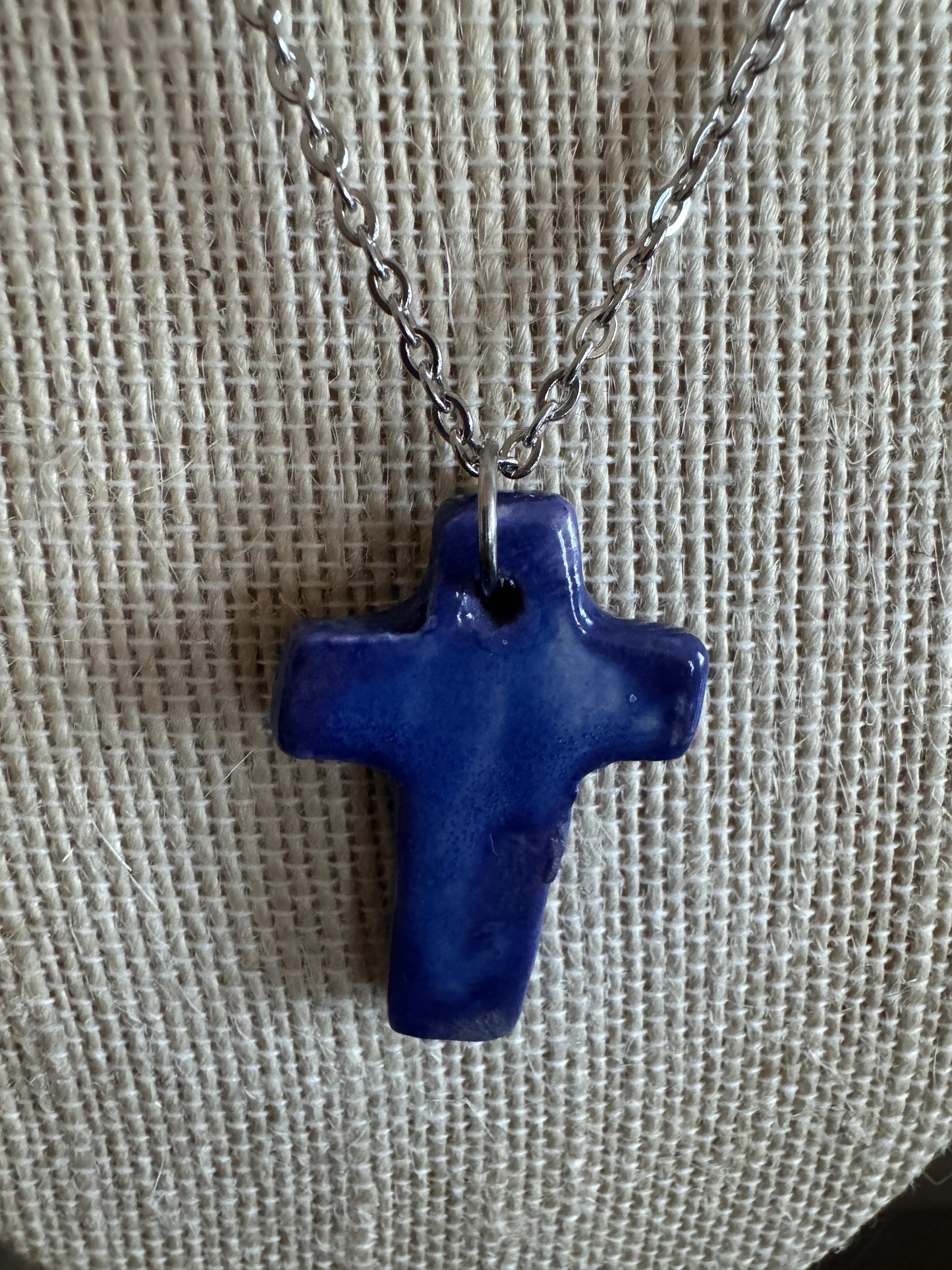 Cross Blue Necklace
