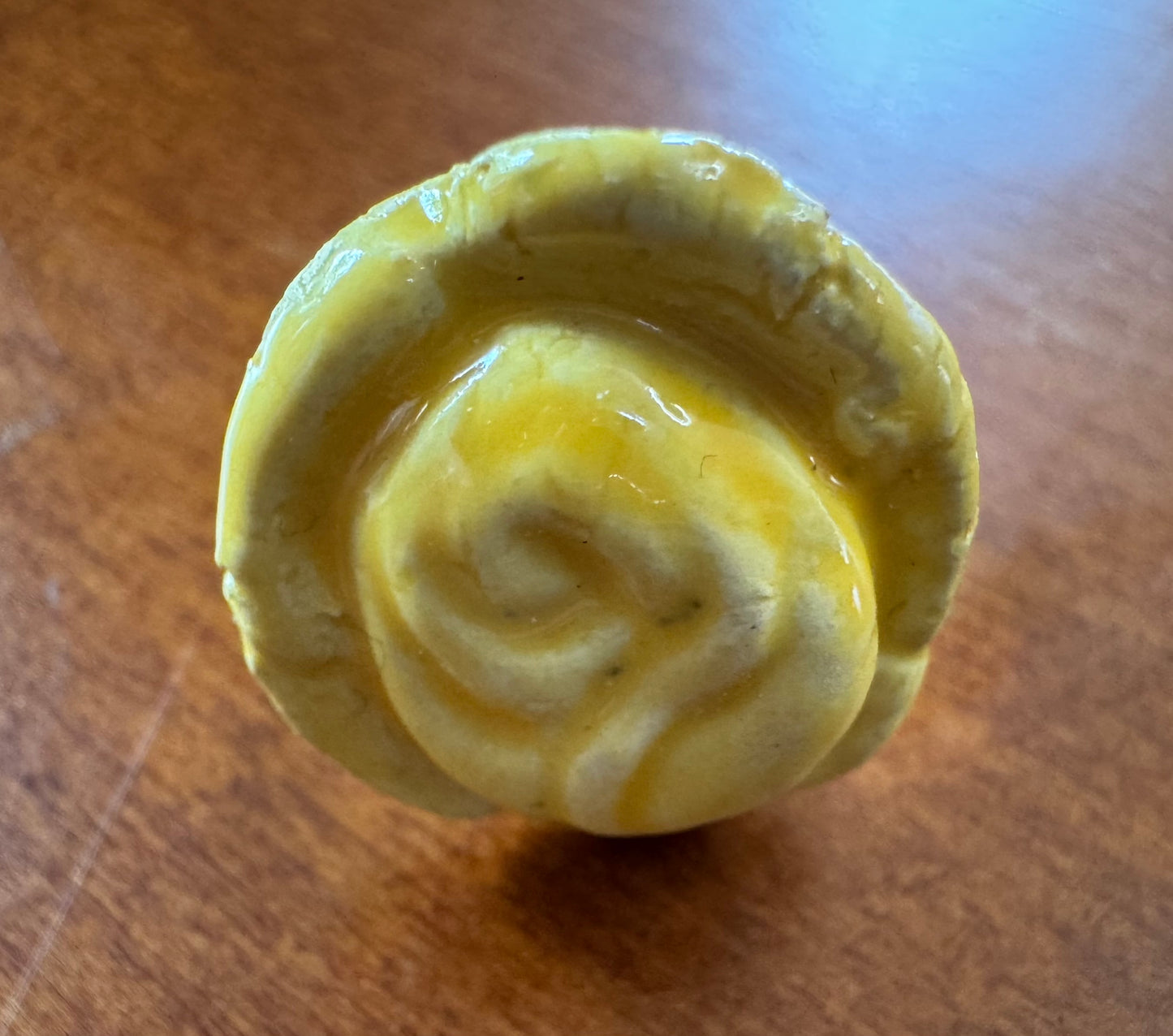 Yellow Ceramic Rose Flower Ring