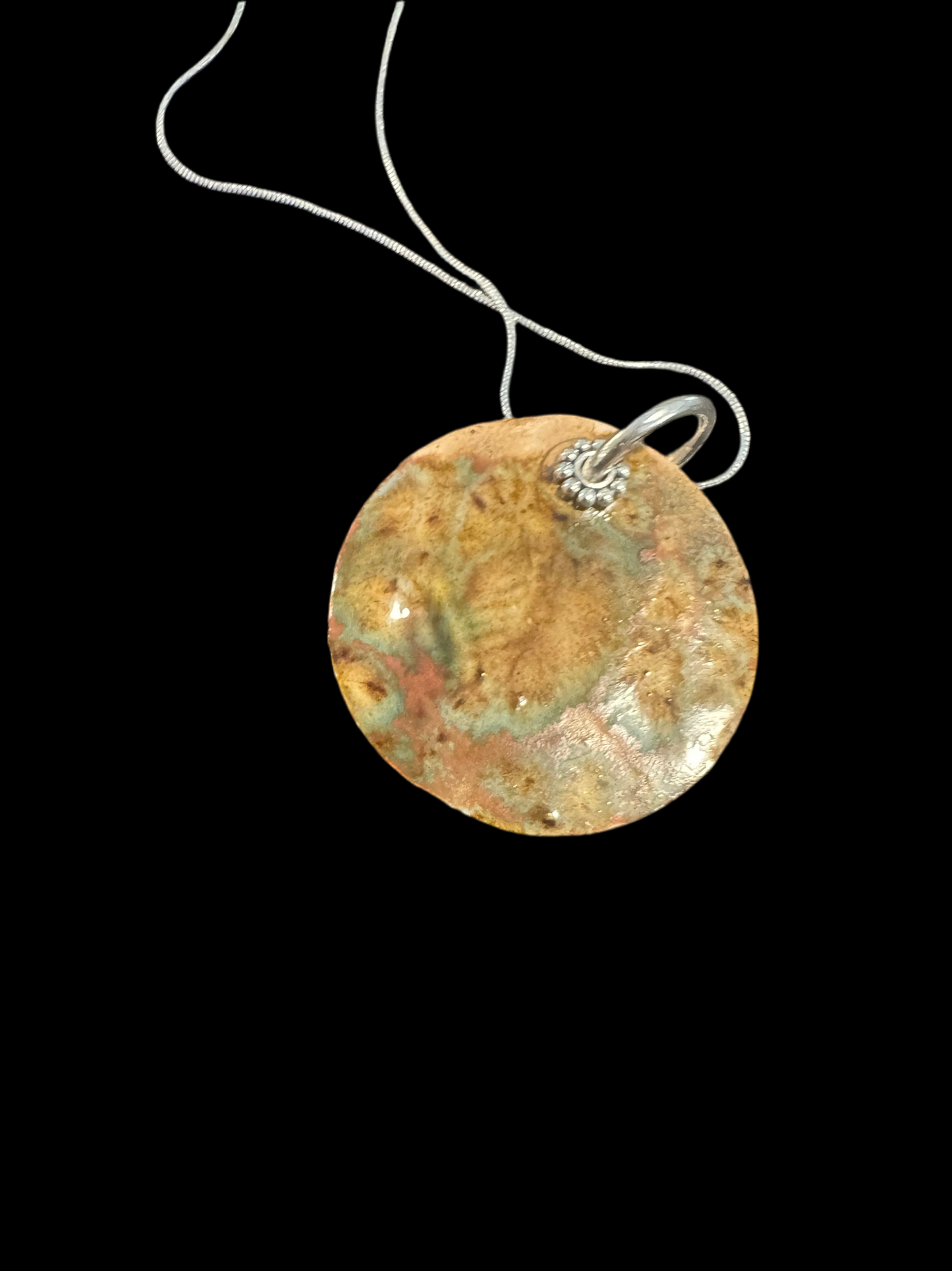 Fantasy Floral Ceramic Circle Necklace