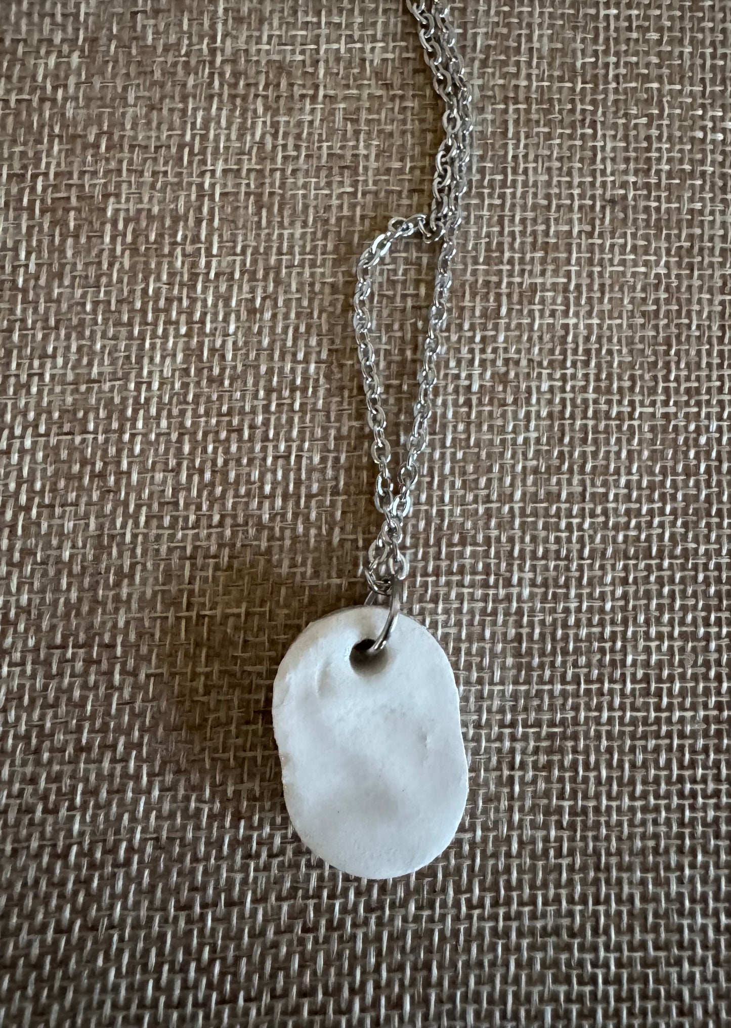 White Oval Z Necklace