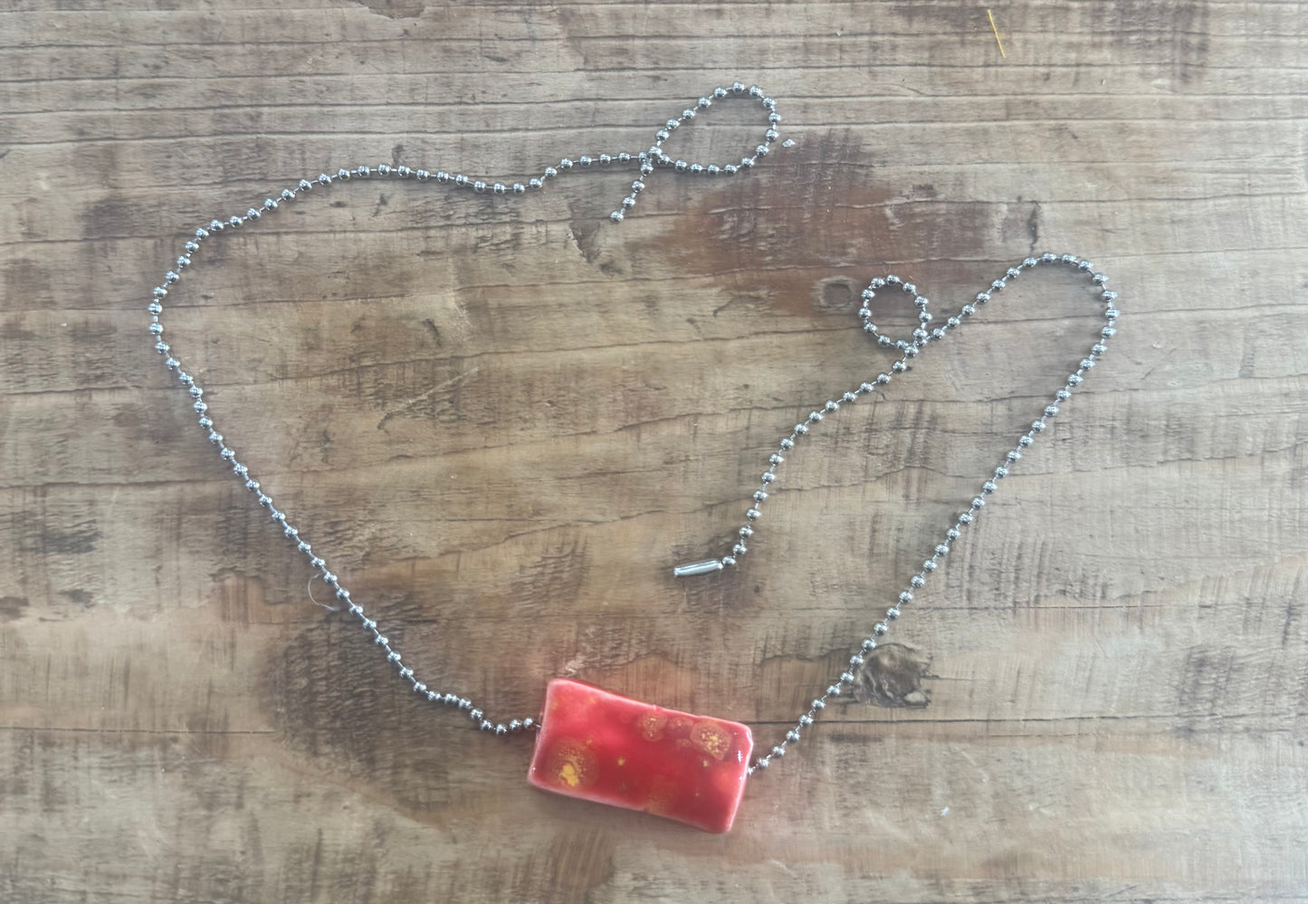 Rising Red Rectangle Necklace