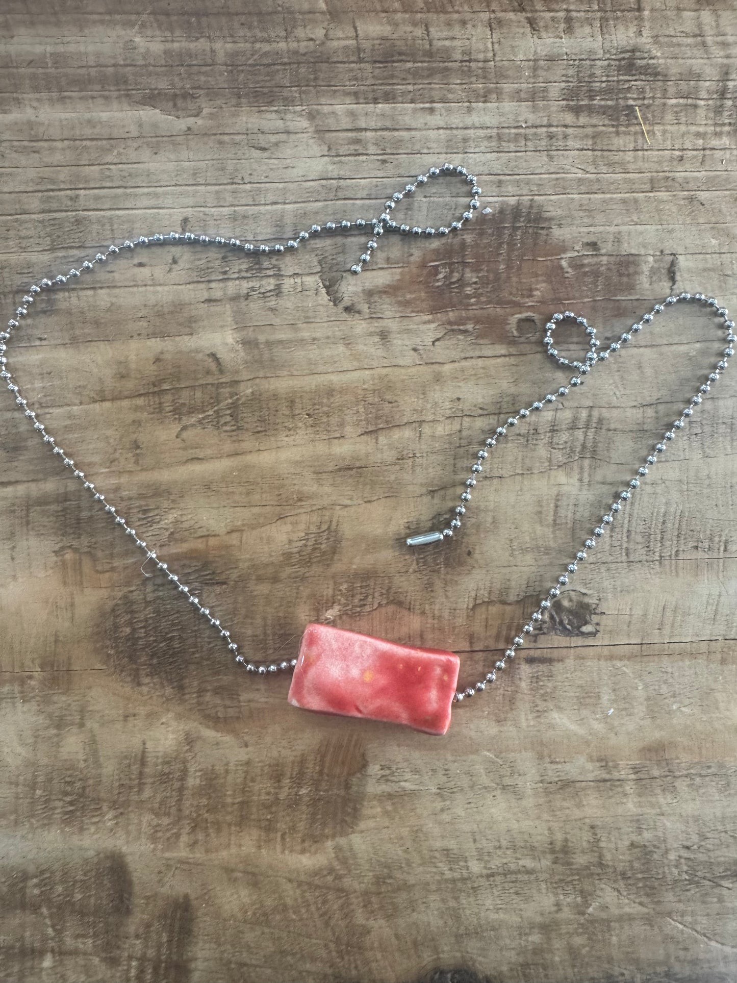 Rising Red Rectangle Necklace