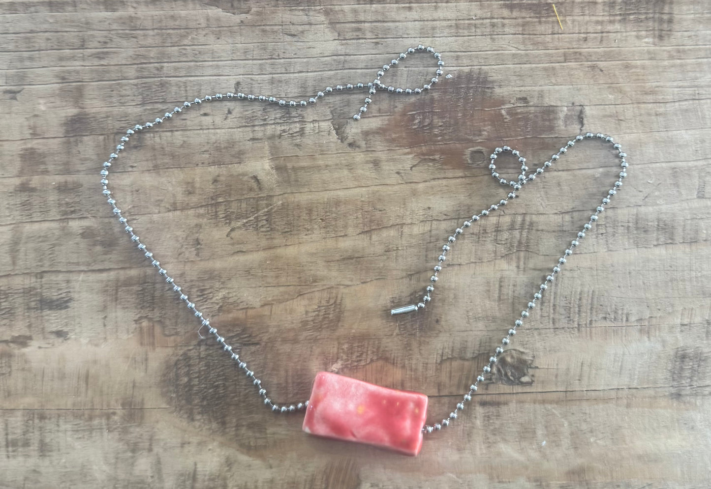Rising Red Rectangle Necklace