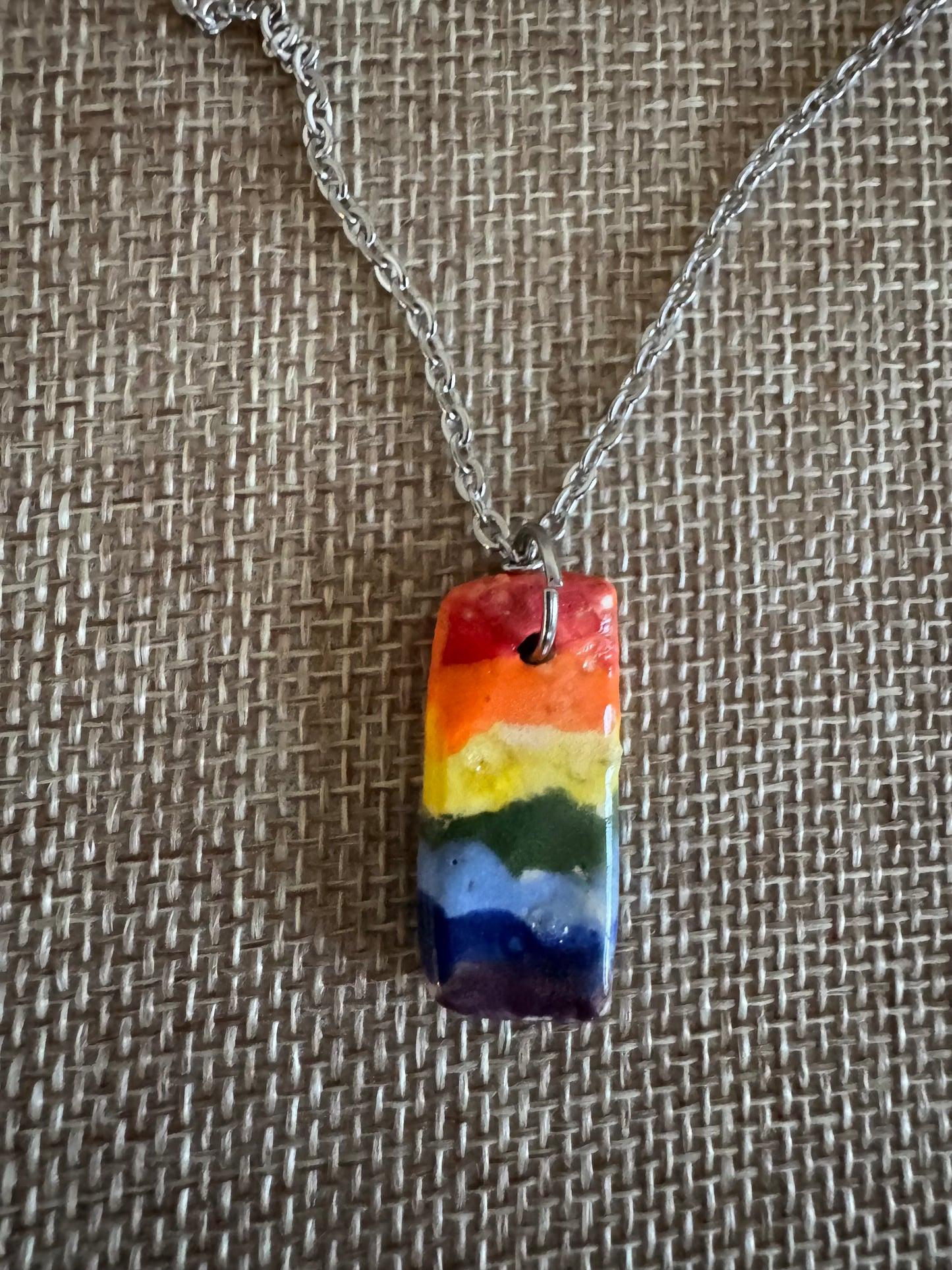 Rainbow Rectangle 16’ Necklace