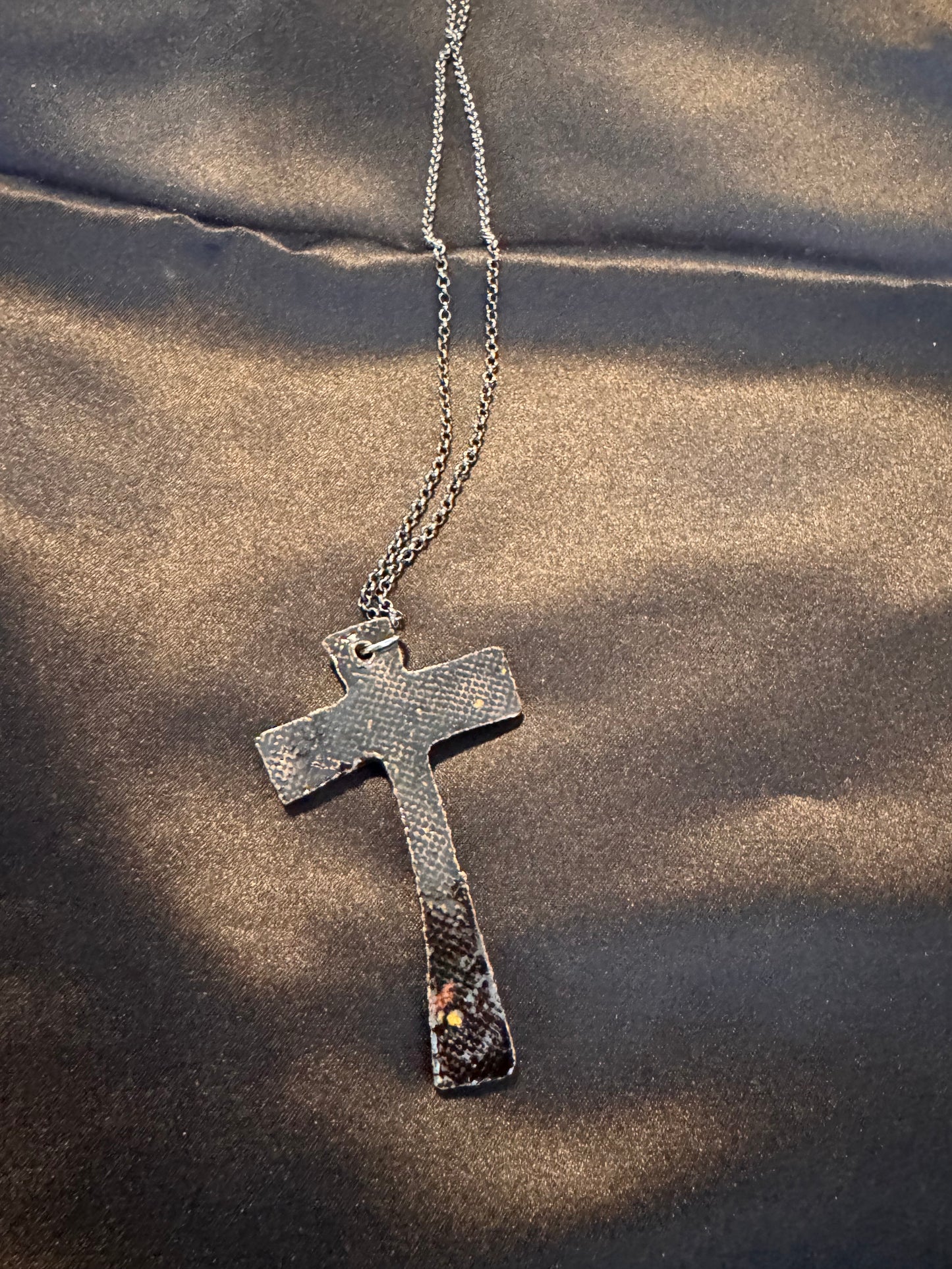 Black Midnight Eyes Cross Necklace