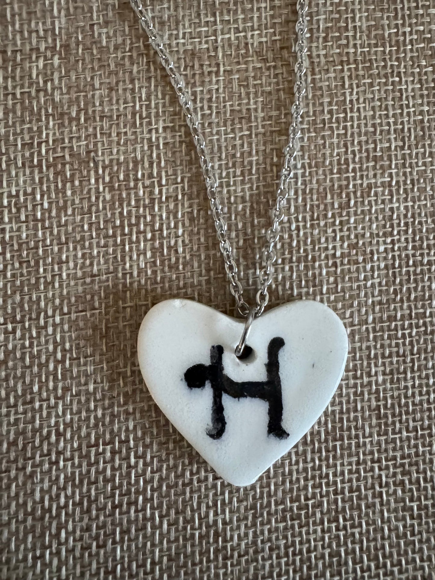 The Letter H White Heart