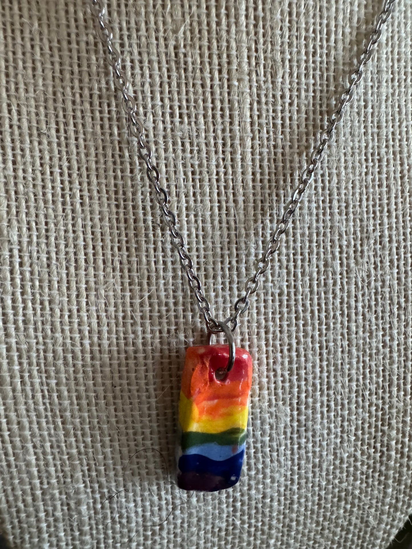 Rainbow Rectangle 16’ Necklace