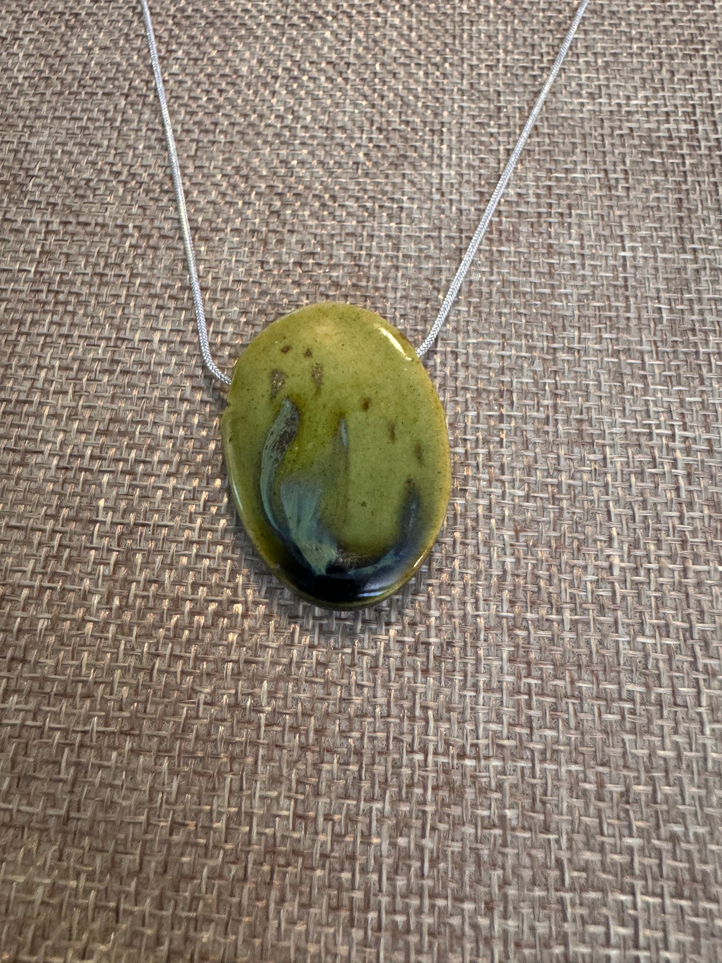 Mean Green Oval Necklace