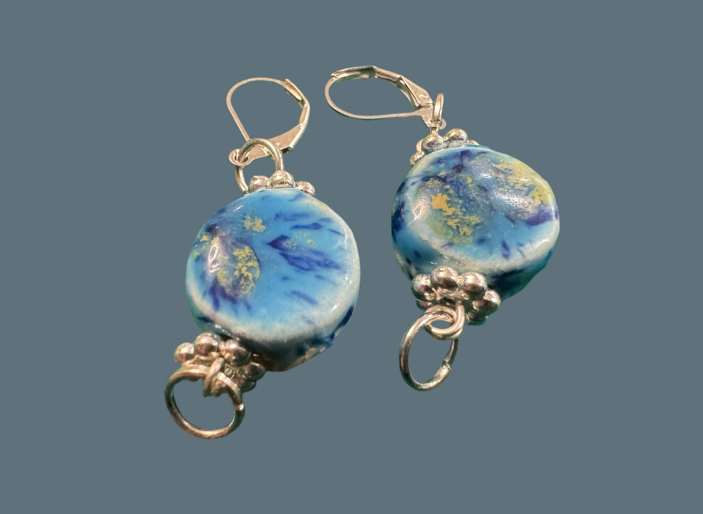 Blue Sky Circle Earrings