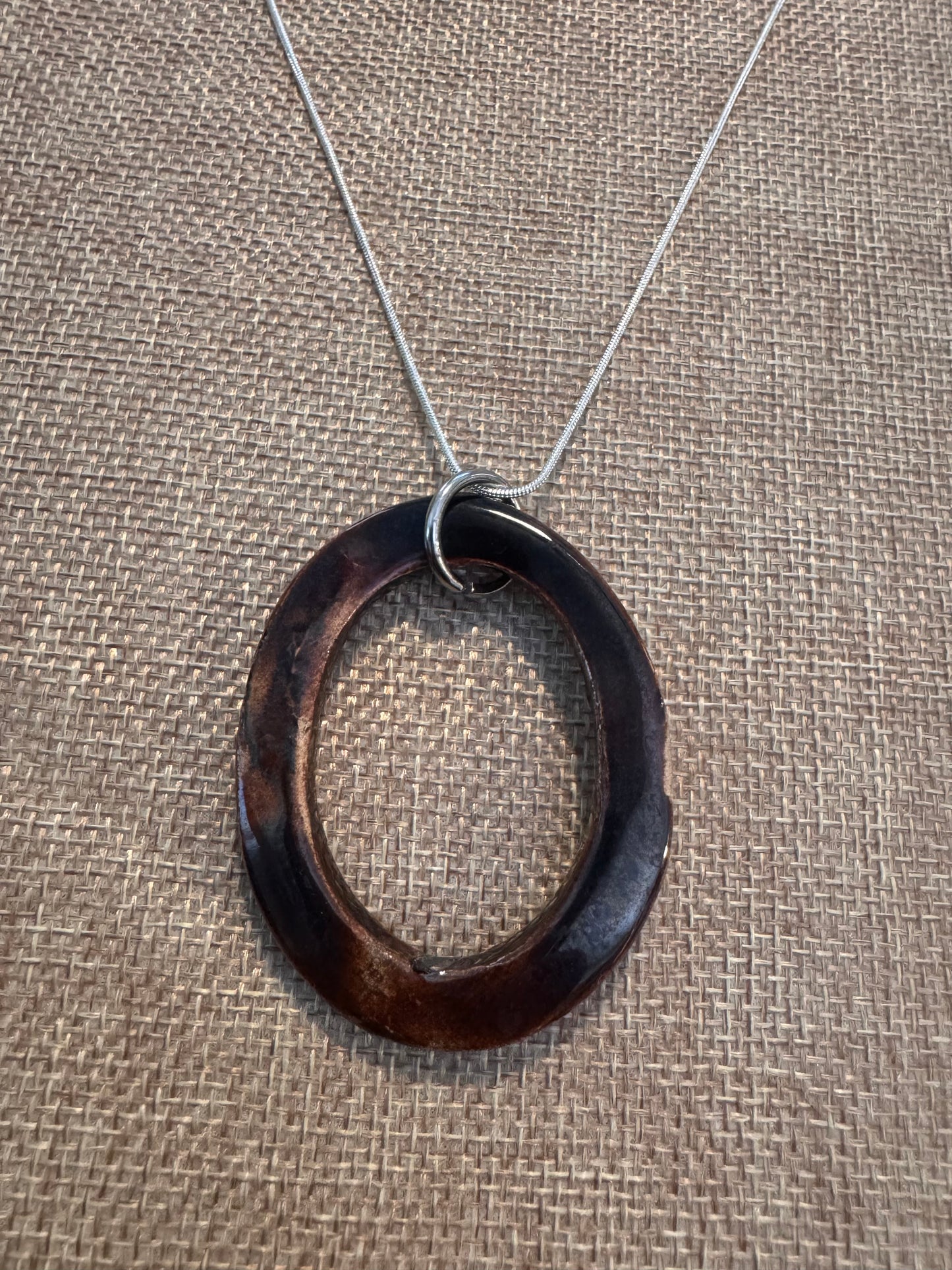 Beautiful Brown Chunk Oval Necklace