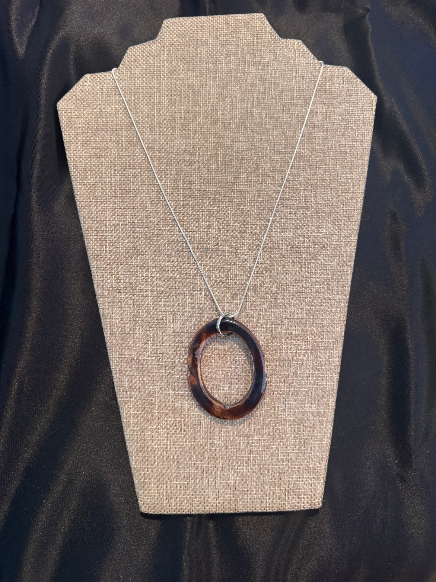 Beautiful Brown Chunk Oval Necklace