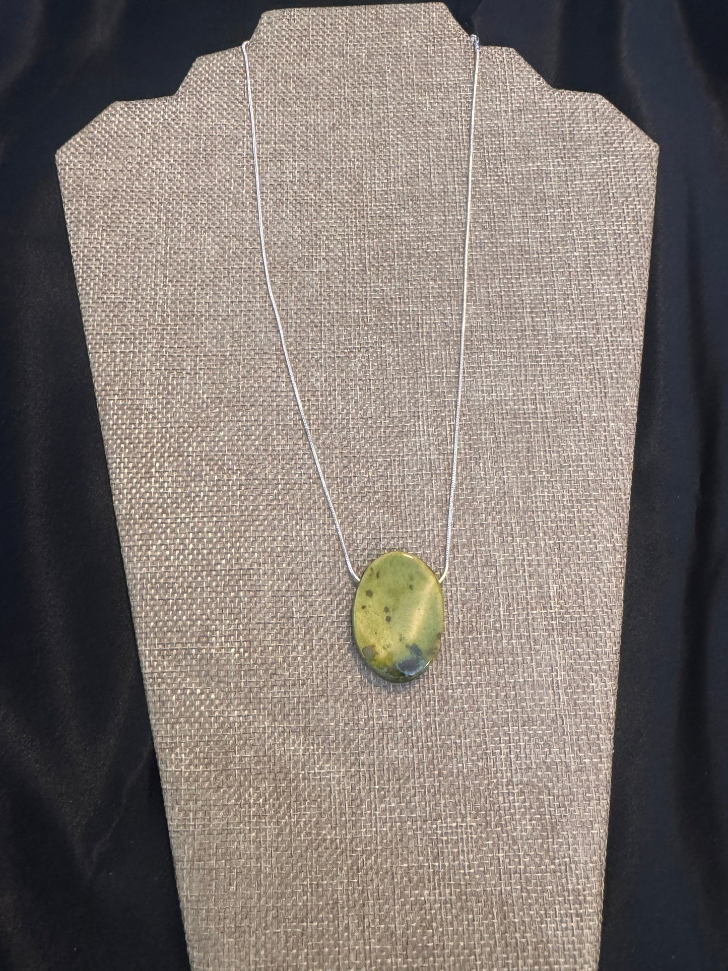 Mean Green Oval Necklace