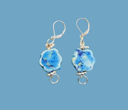 Blue Sky Flower Earrings