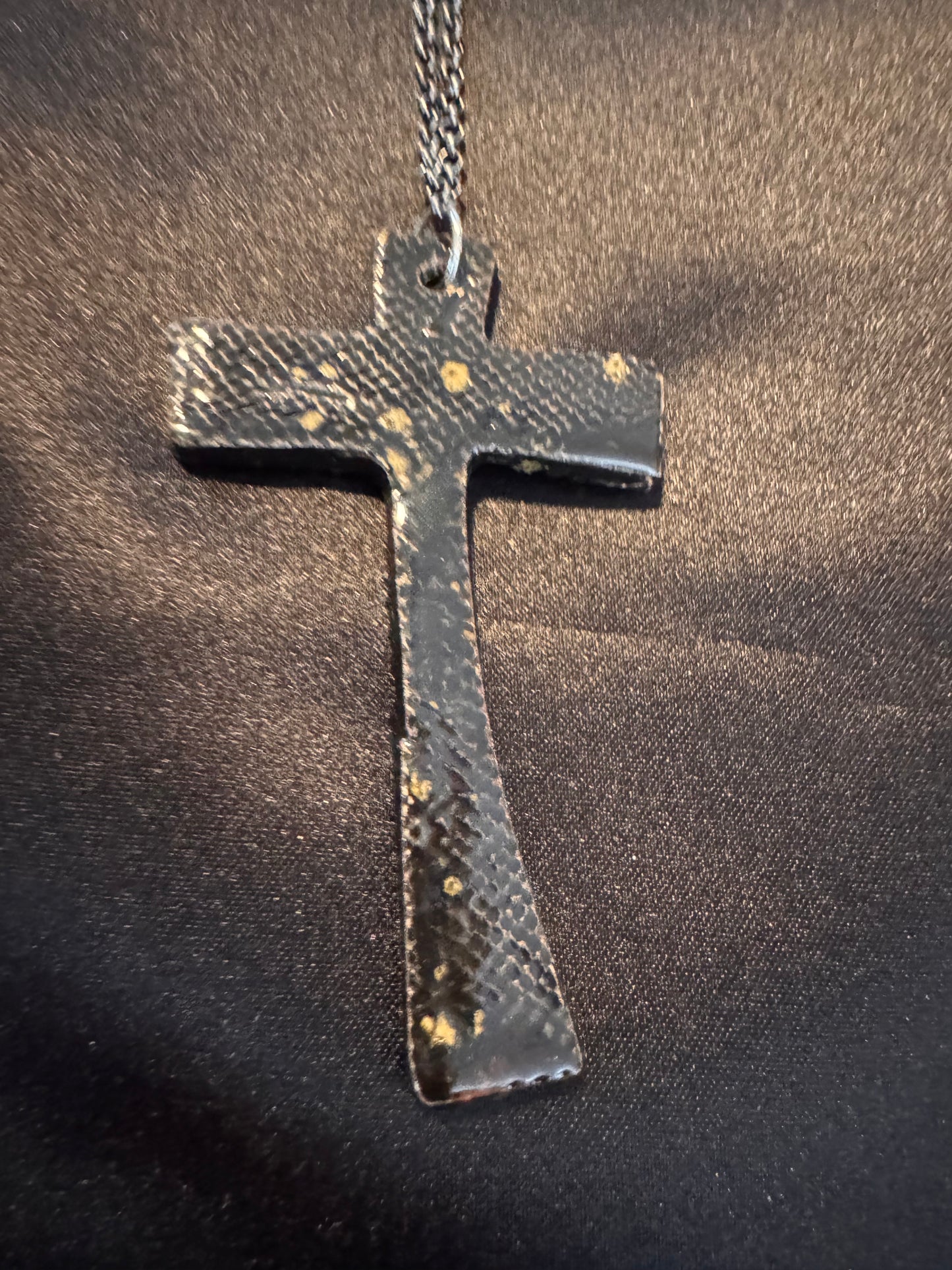 Black Midnight Eyes Cross Necklace