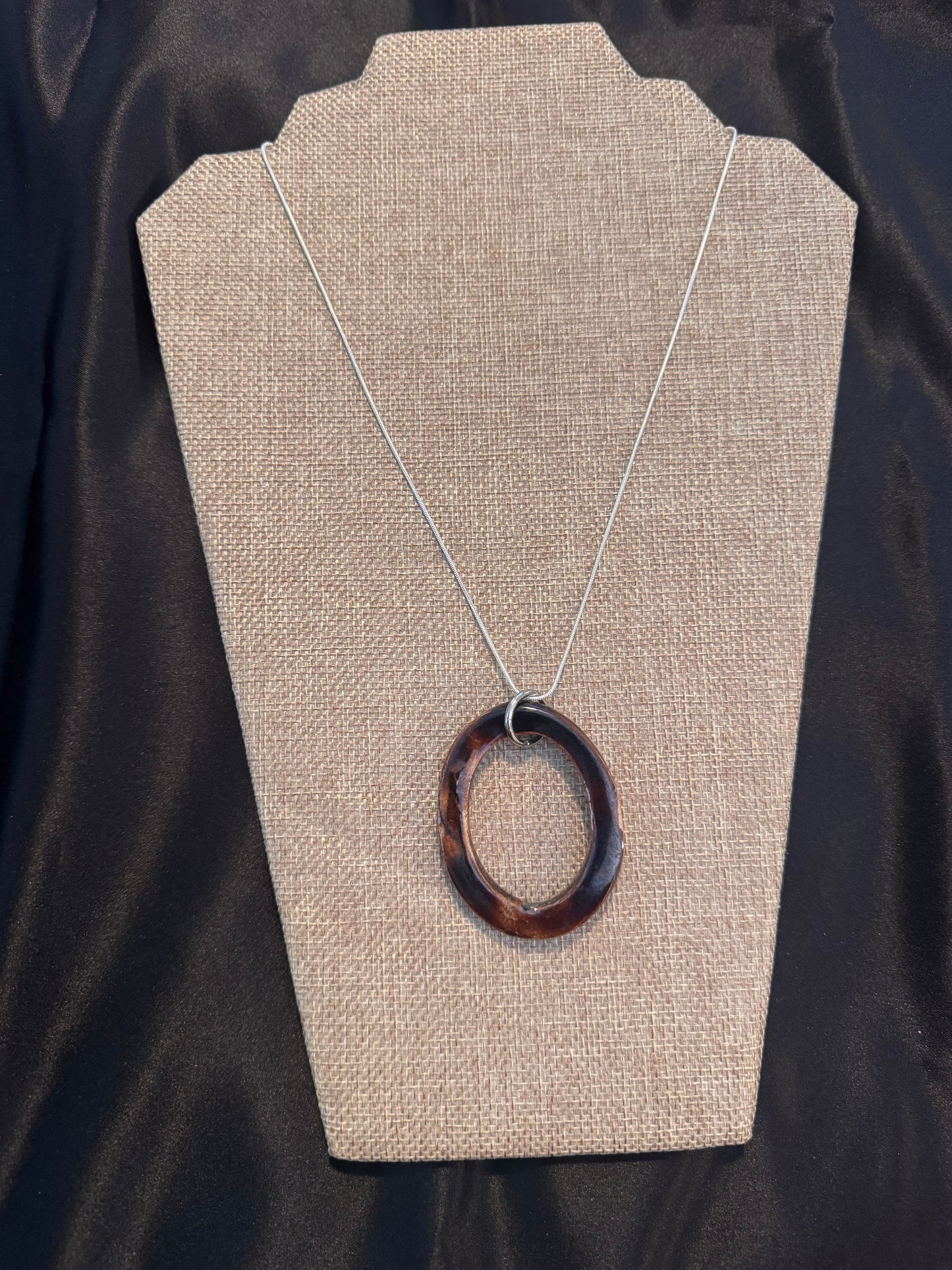 Beautiful Brown Chunk Oval Necklace