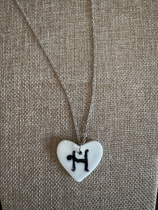 The Letter H White Heart
