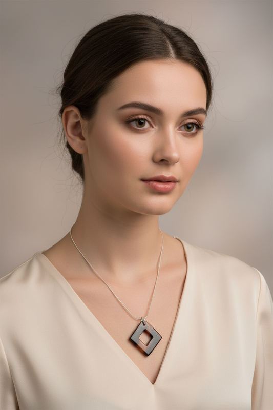 Beautiful Brown Diamond Shaped Necklace