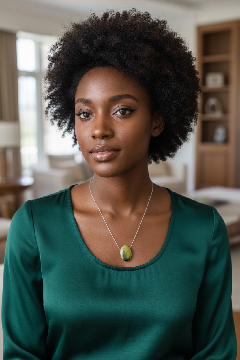 Mean Green Oval Necklace
