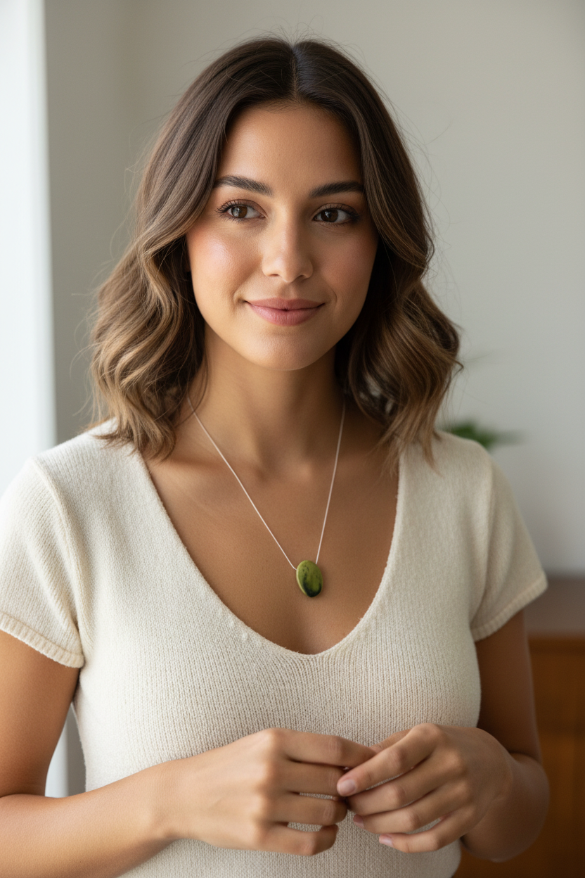 Mean Green Oval Necklace