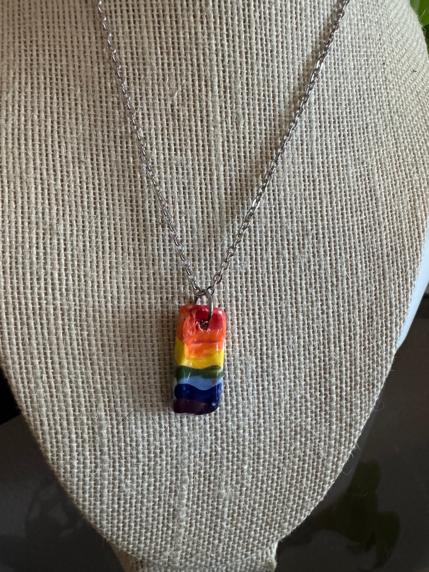 Rainbow Rectangle 16’ Necklace