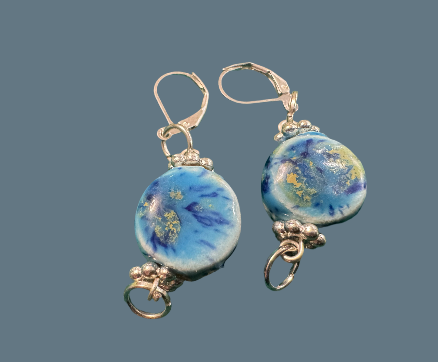 Blue Sky Circle Earrings