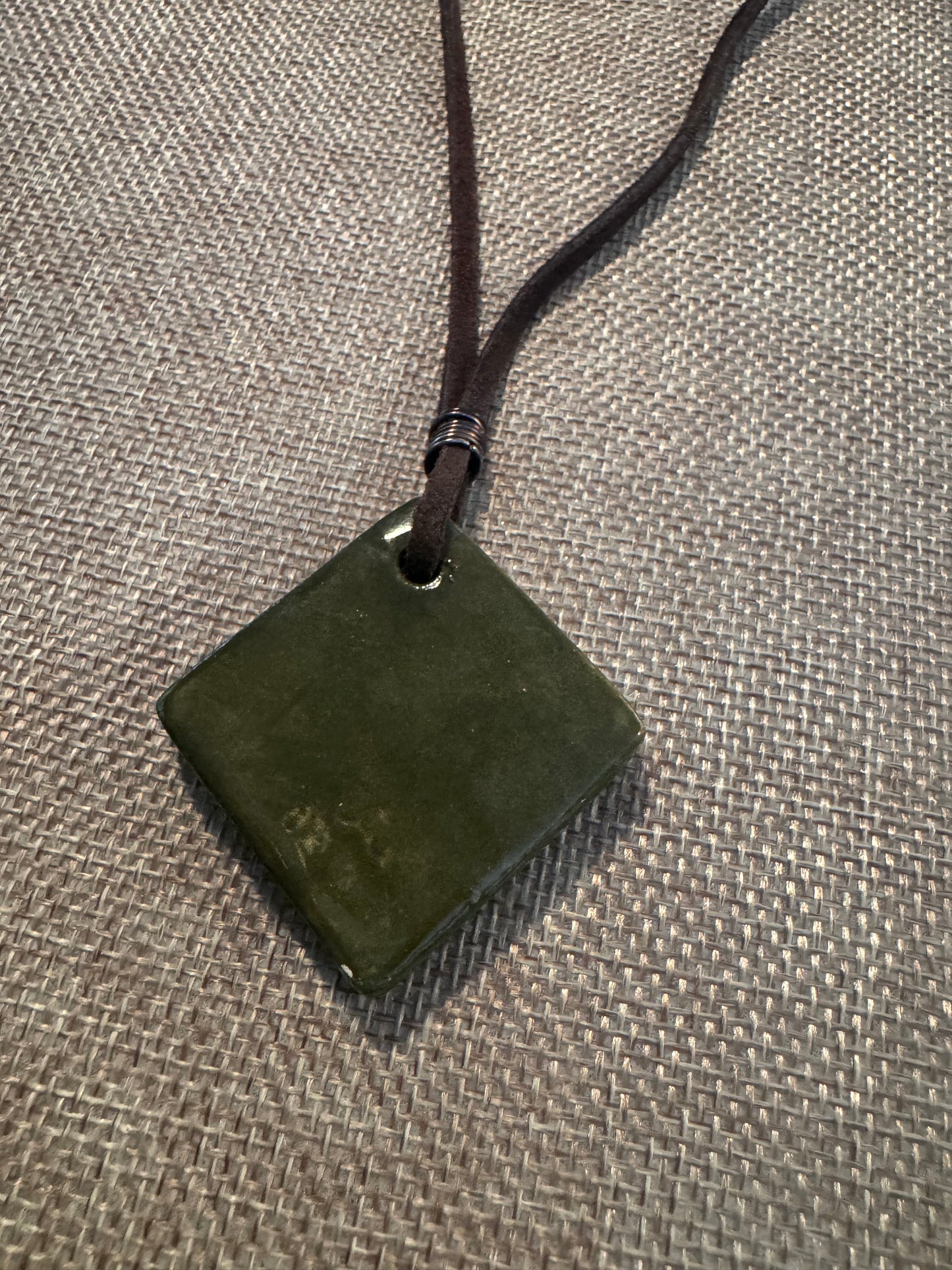 Deep Green Diamond Necklace