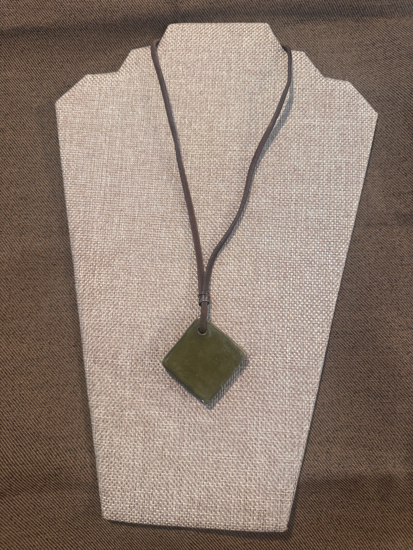 Deep Green Diamond Necklace