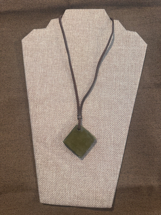 Deep Green Diamond Necklace