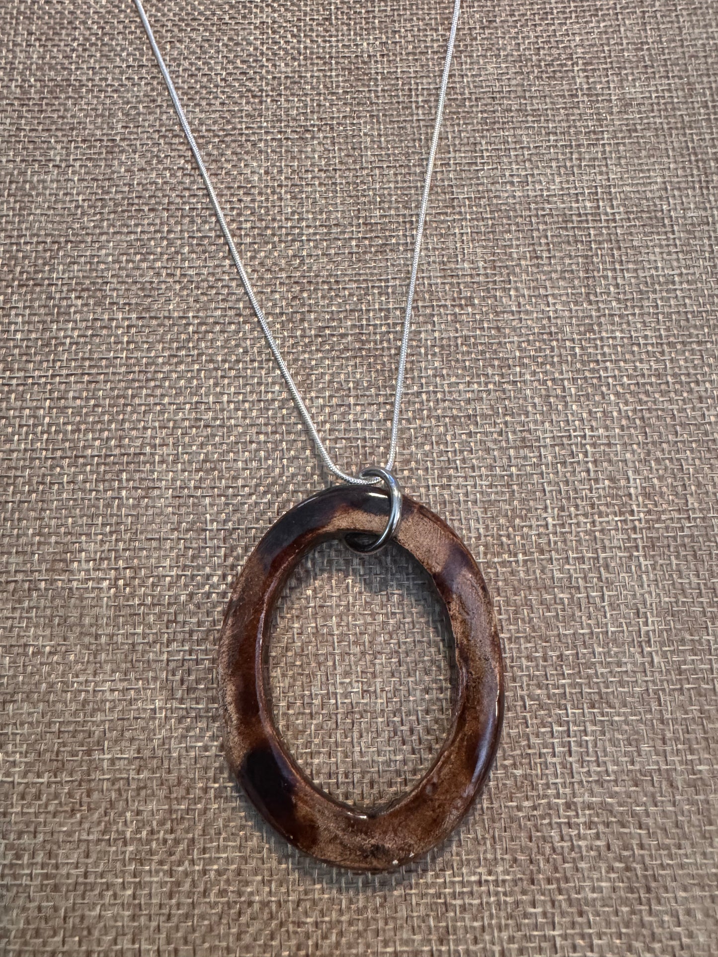 Beautiful Brown Chunk Oval Necklace