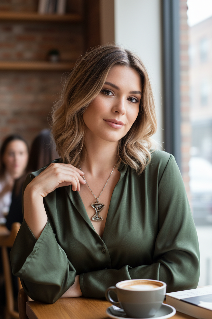 Brown Fantasy Martini Necklace