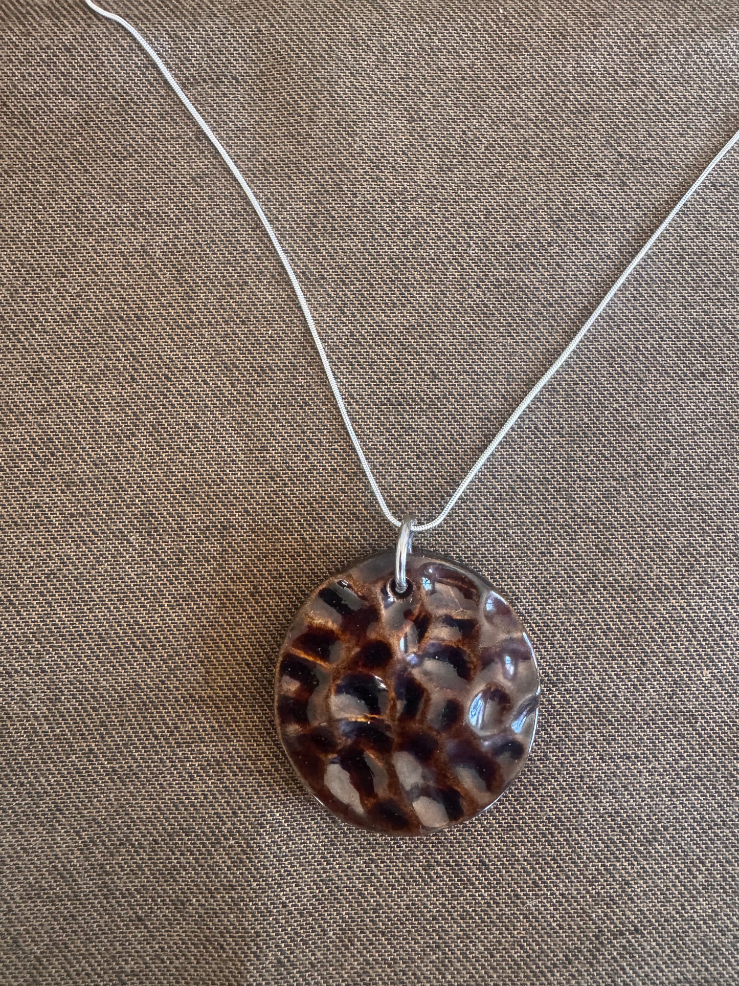 Brown Metallic Knuckle Chunky Necklace