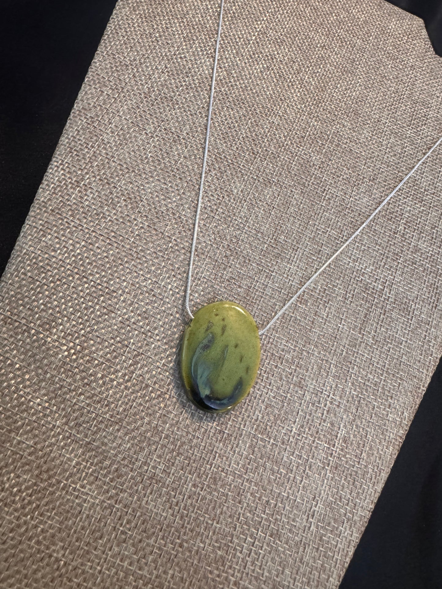 Mean Green Oval Necklace