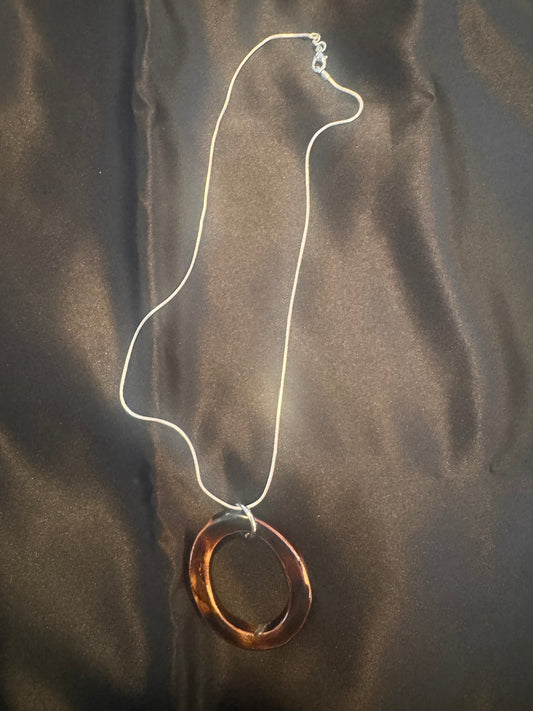 Beautiful Brown Chunk Oval Necklace