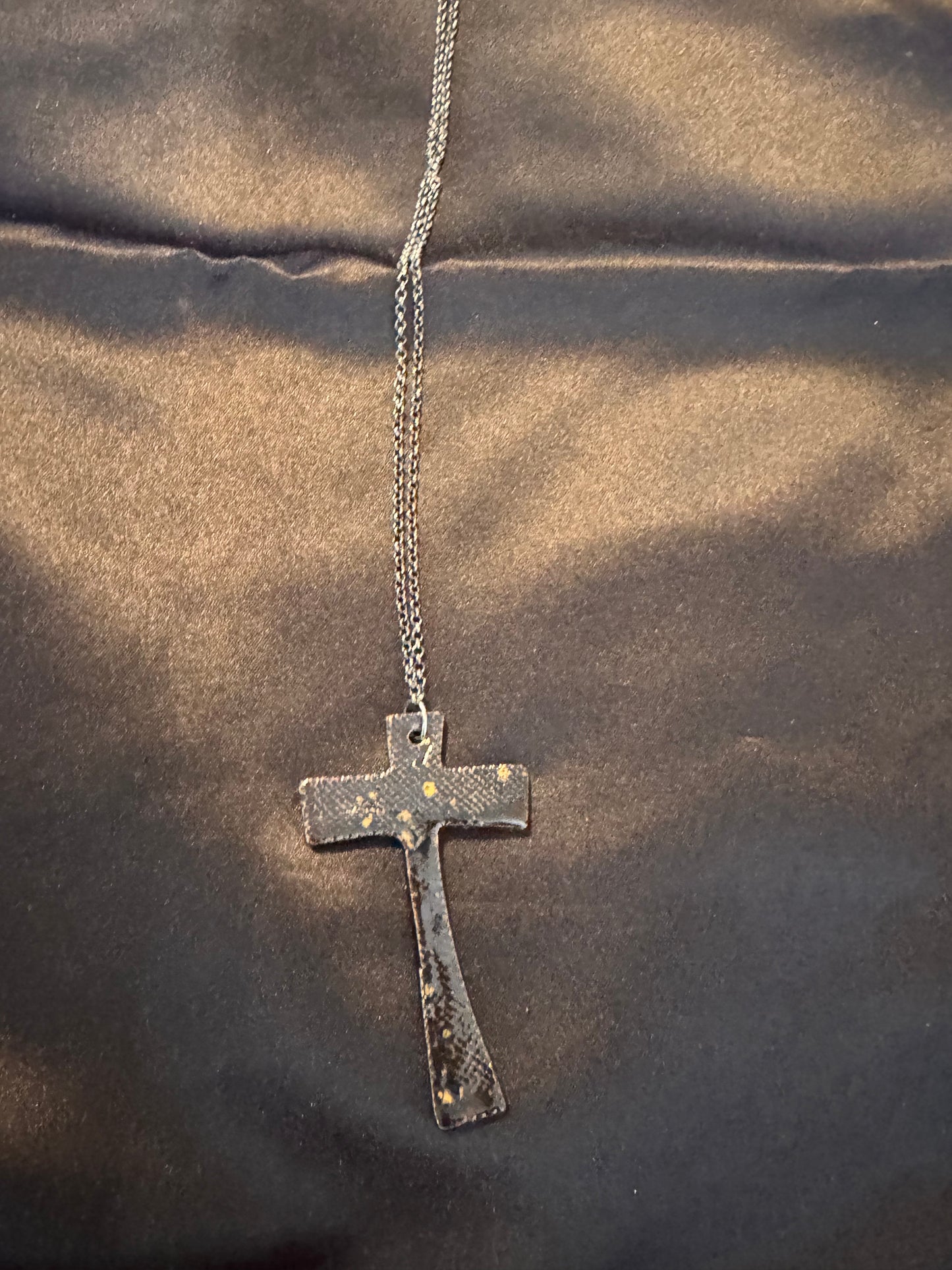 Black Midnight Eyes Cross Necklace