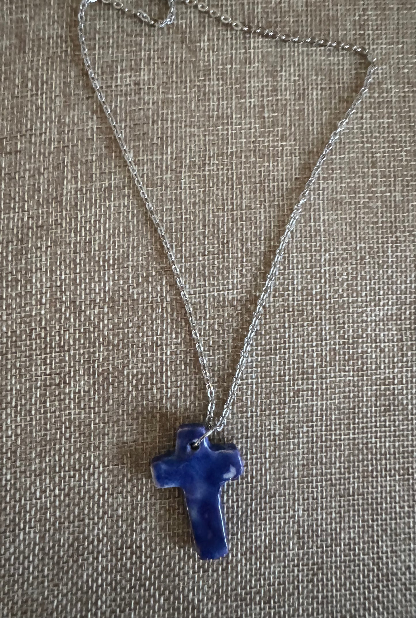 Cross Blue Necklace