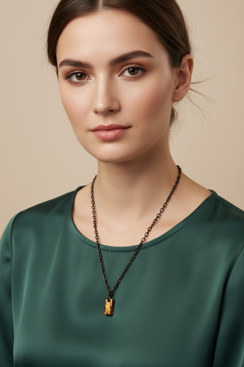 Nutty Rectangular Necklace