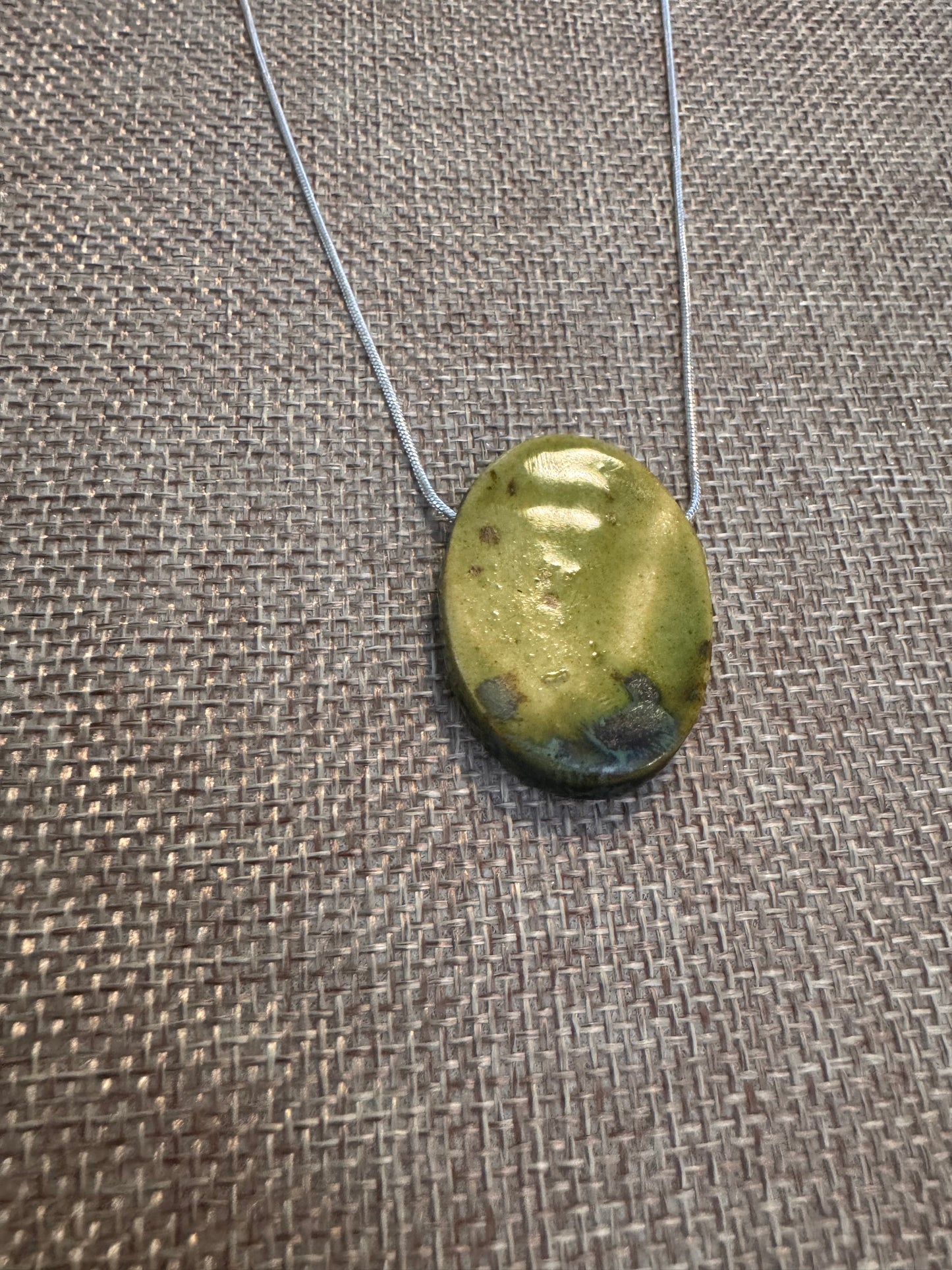 Mean Green Oval Necklace