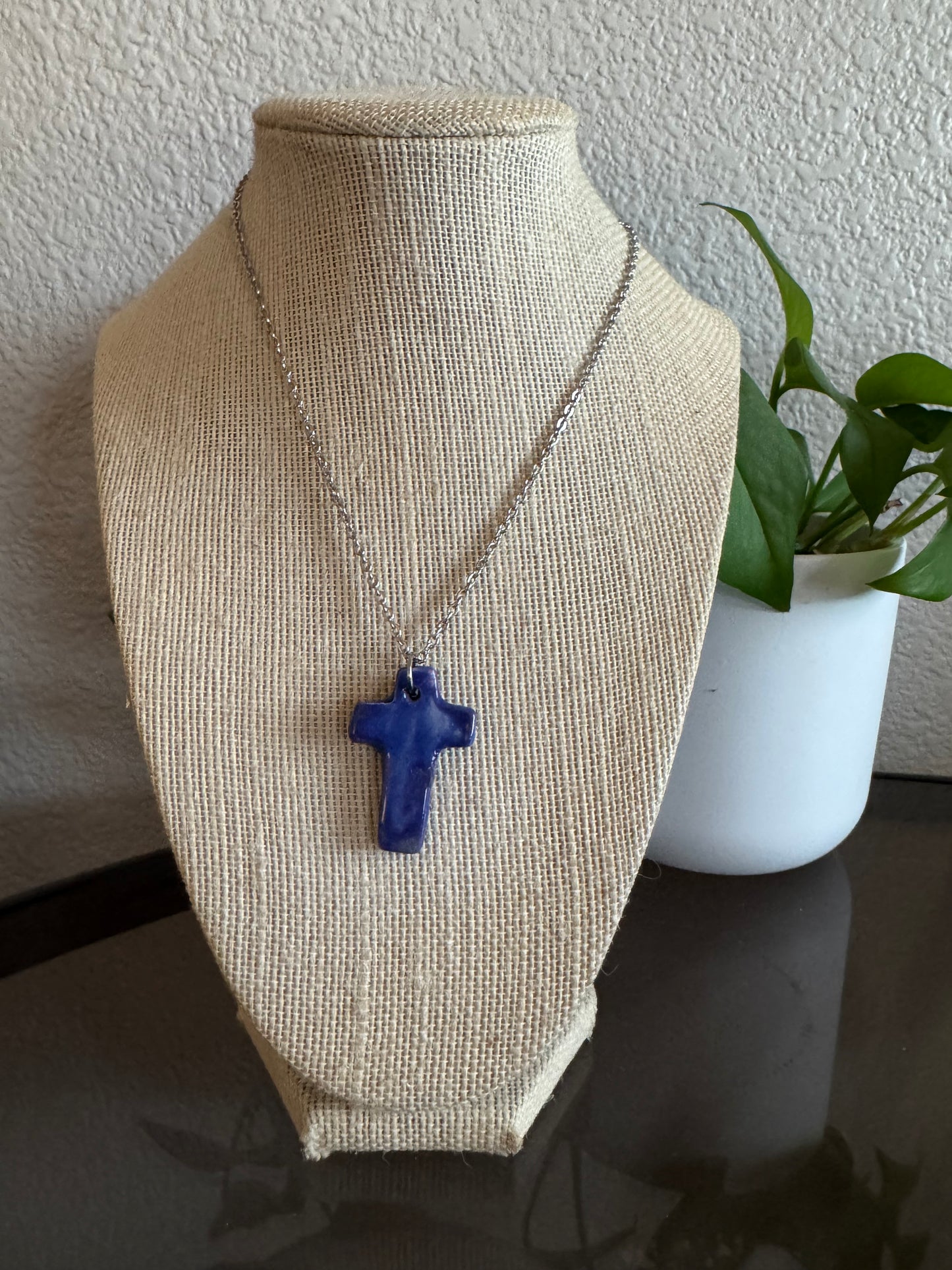 Cross Blue Necklace