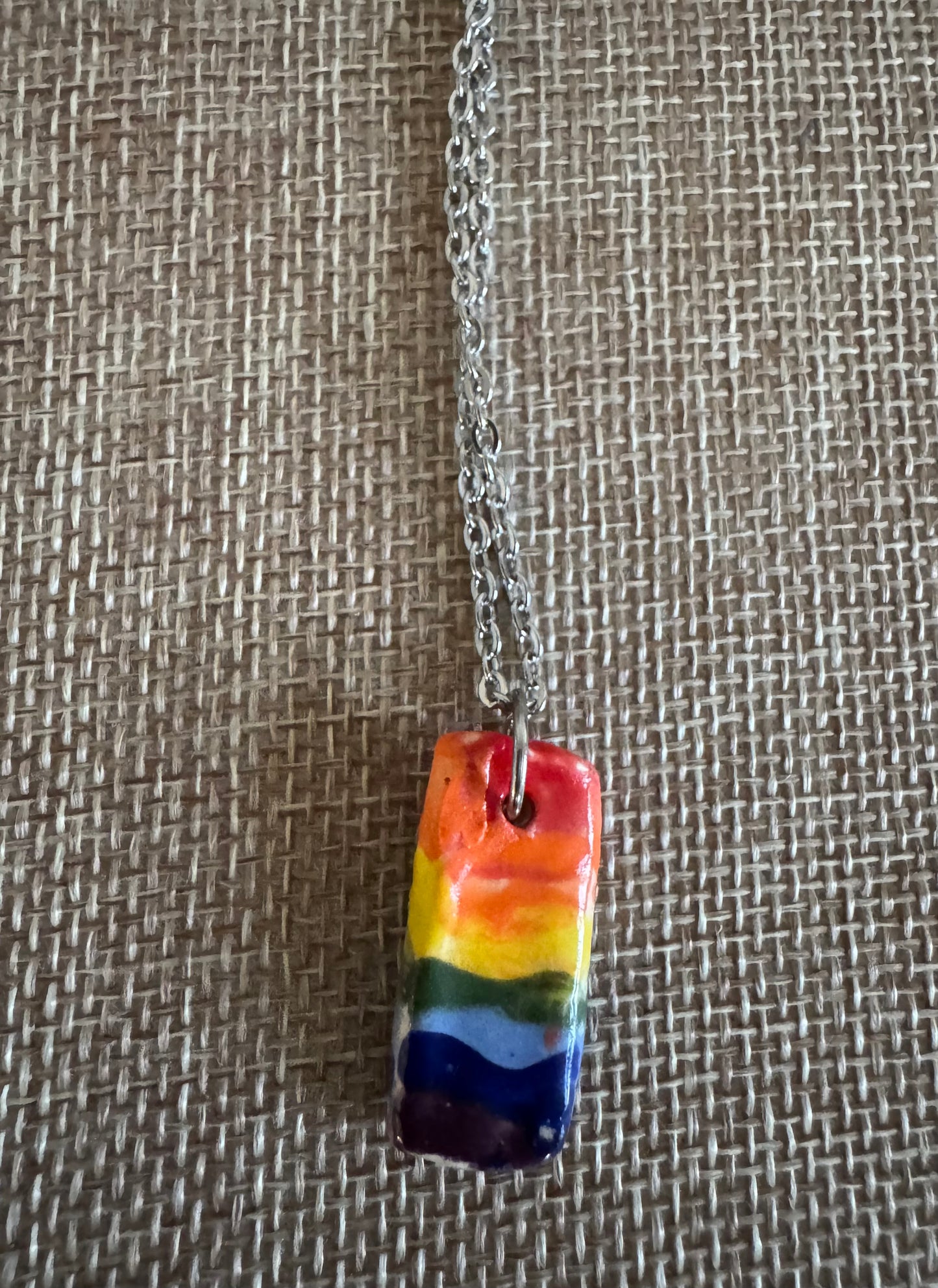 Rainbow Rectangle 16’ Necklace