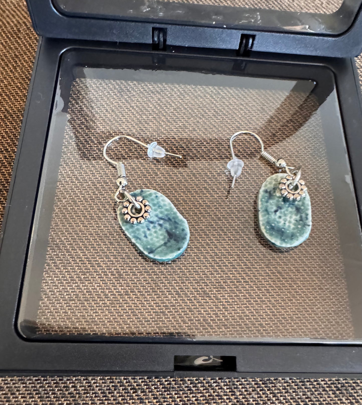 Oval Light Blue Earrings