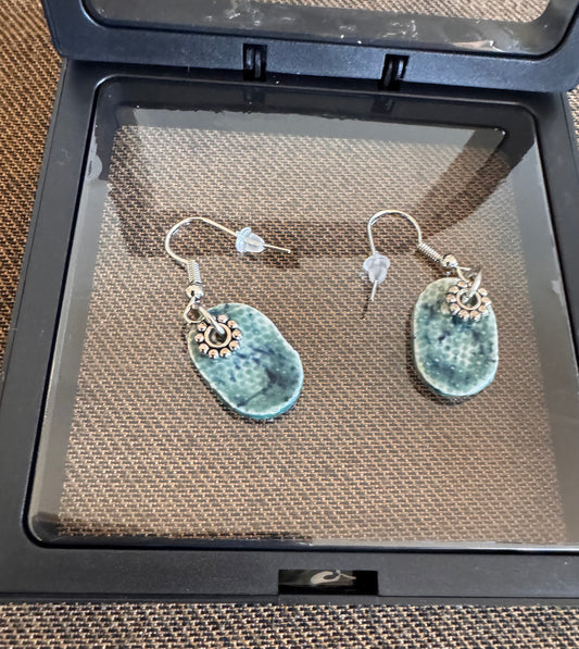 Oval Light Blue Earrings