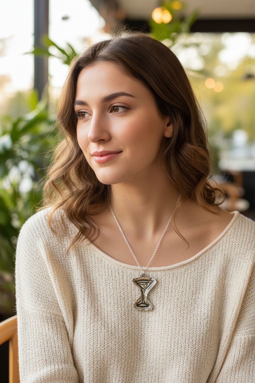 Brown Fantasy Martini Necklace