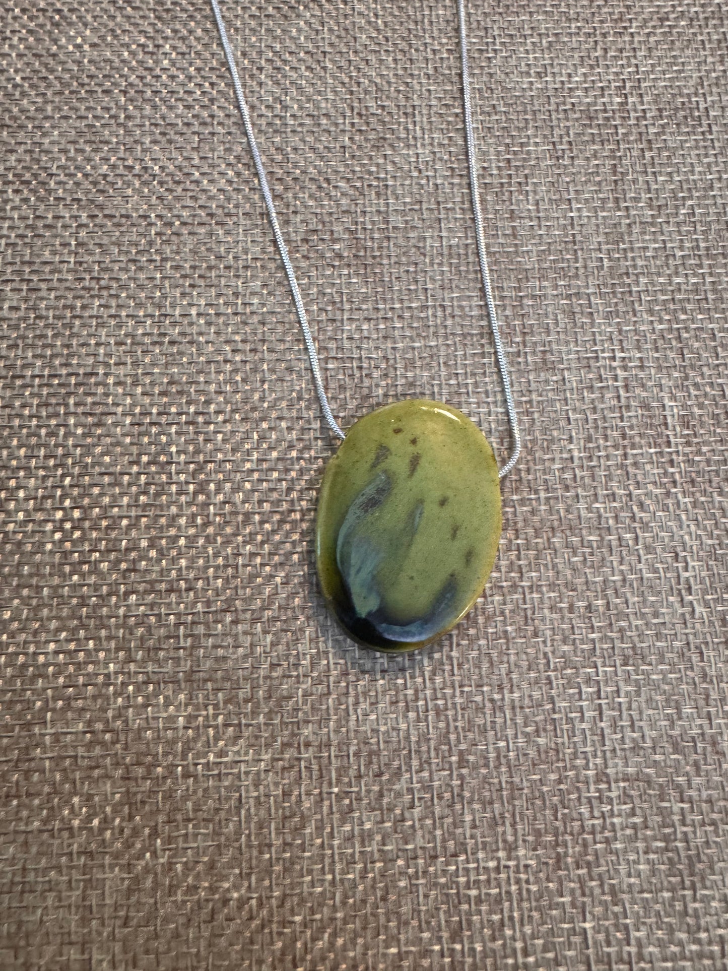 Mean Green Oval Necklace