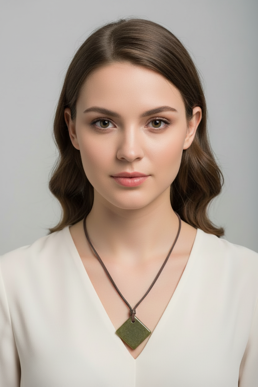 Deep Green Diamond Necklace