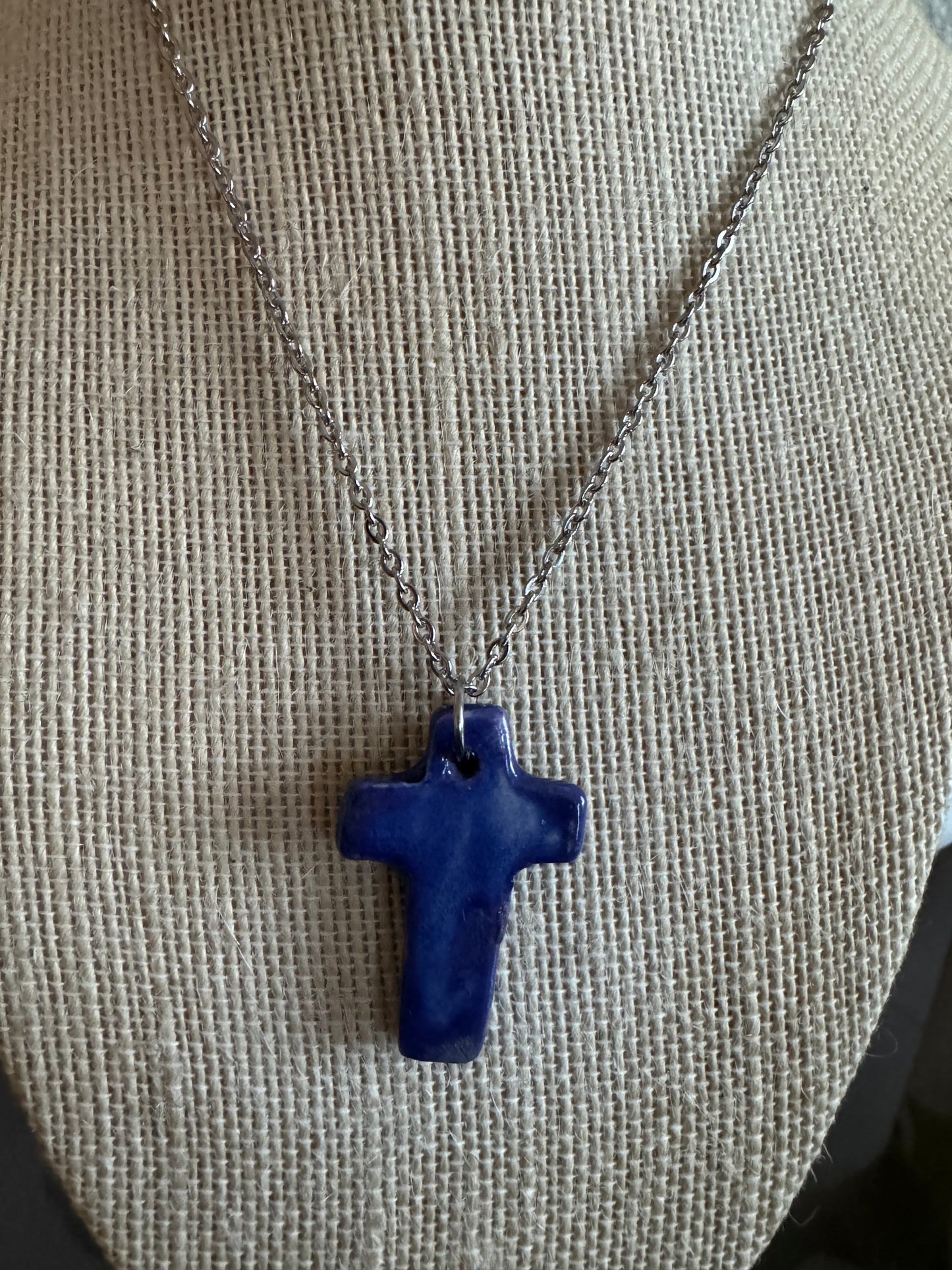Cross Blue Necklace