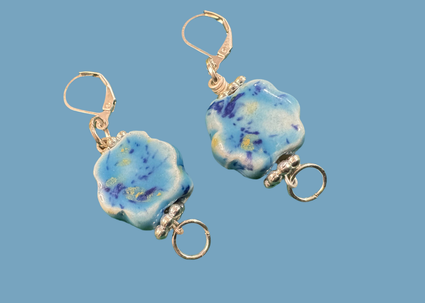 Blue Sky Flower Earrings